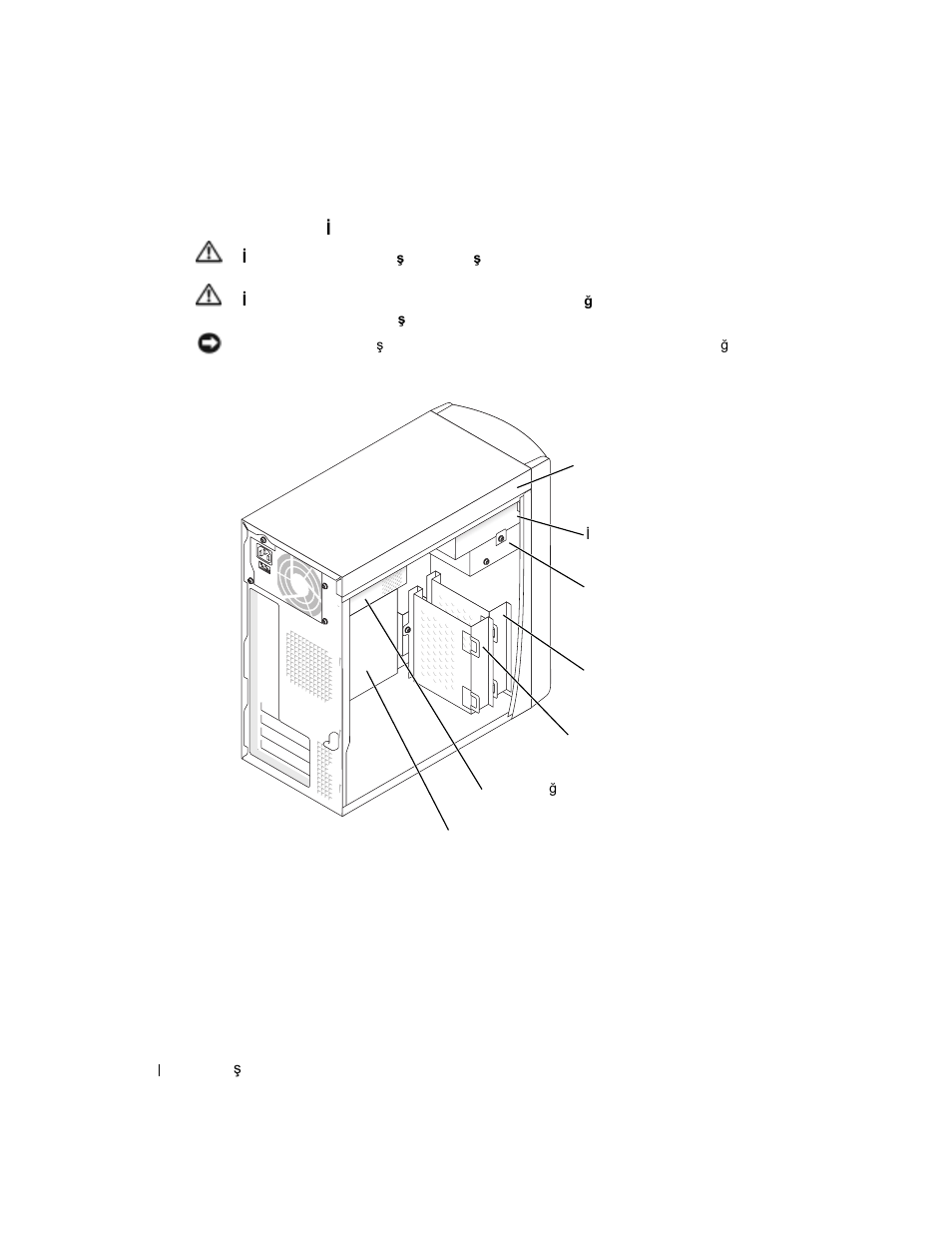 Bilgisayarınızın içi, Bilgisayarınızın | Dell OptiPlex 170L User Manual | Page 182 / 202