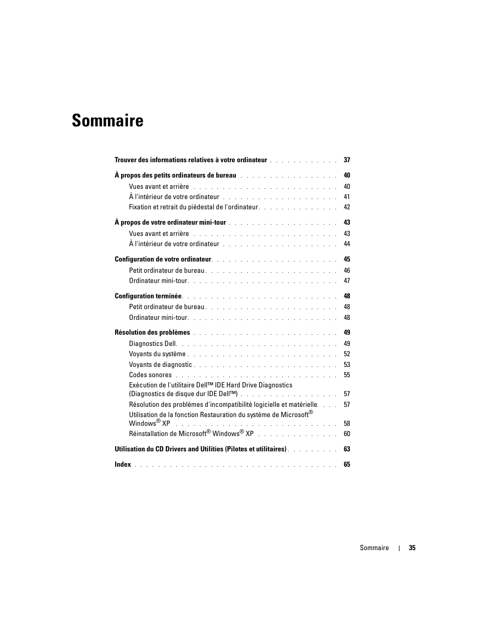 Sommaire | Dell OptiPlex 170L User Manual | Page 35 / 202