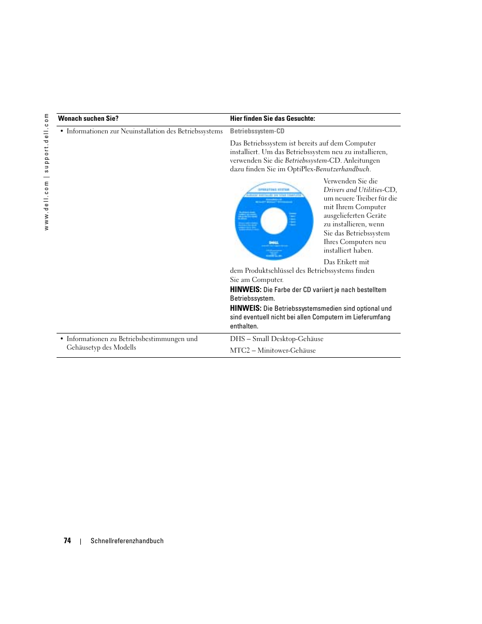 Dell OptiPlex 170L User Manual | Page 74 / 202