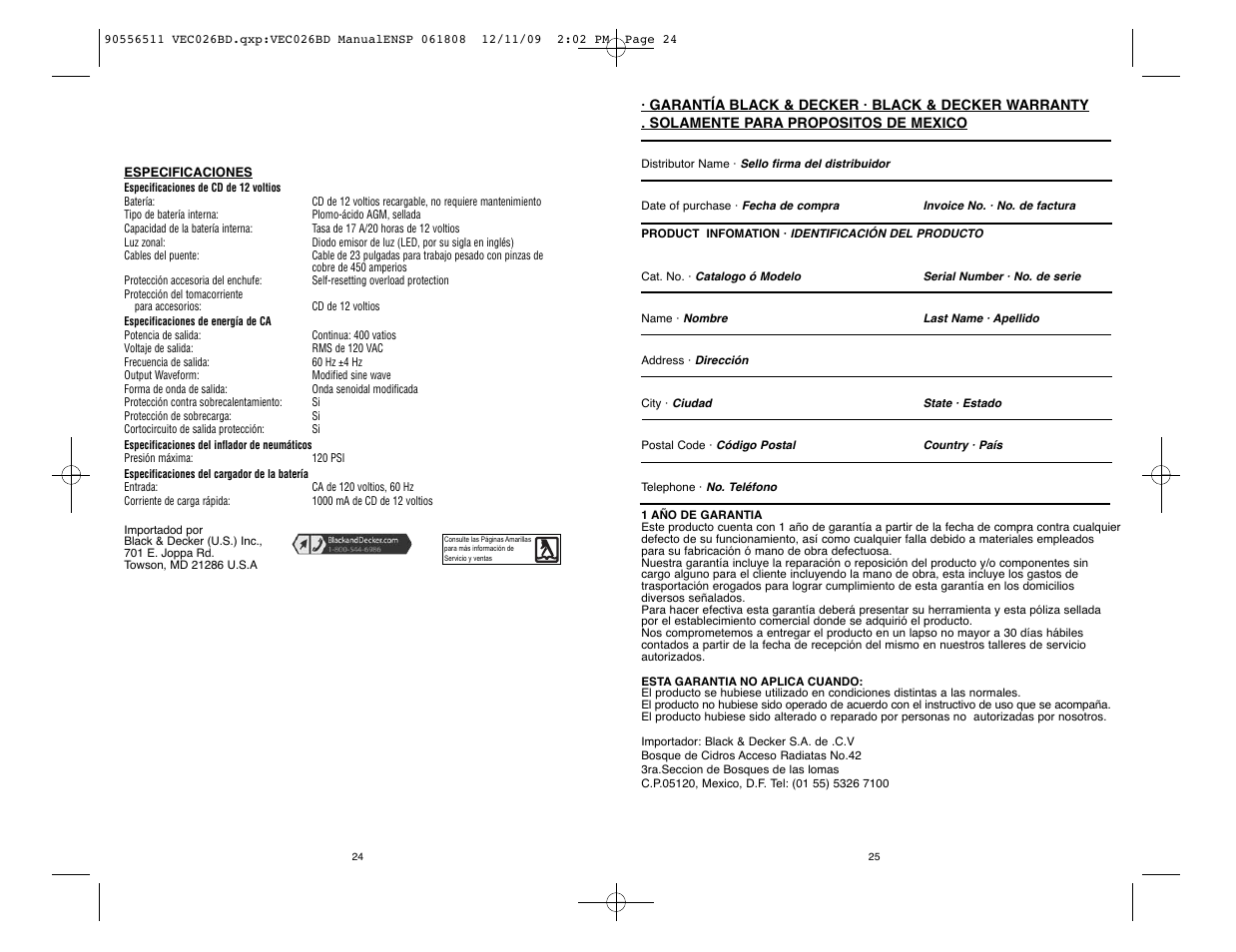 Black & Decker ElectroMate 90556511 User Manual | Page 13 / 13