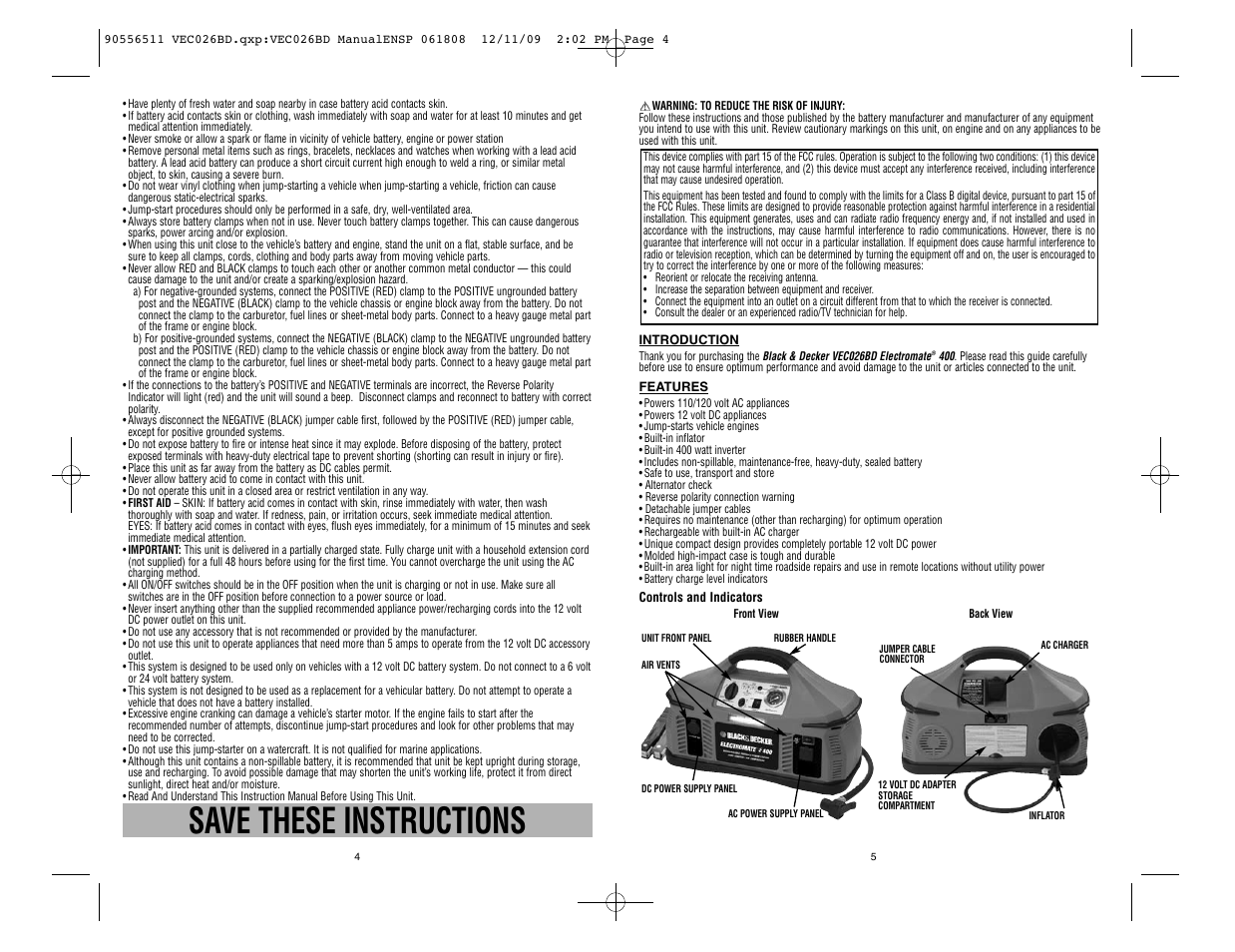 Save these instructions | Black & Decker ElectroMate 90556511 User Manual | Page 3 / 13