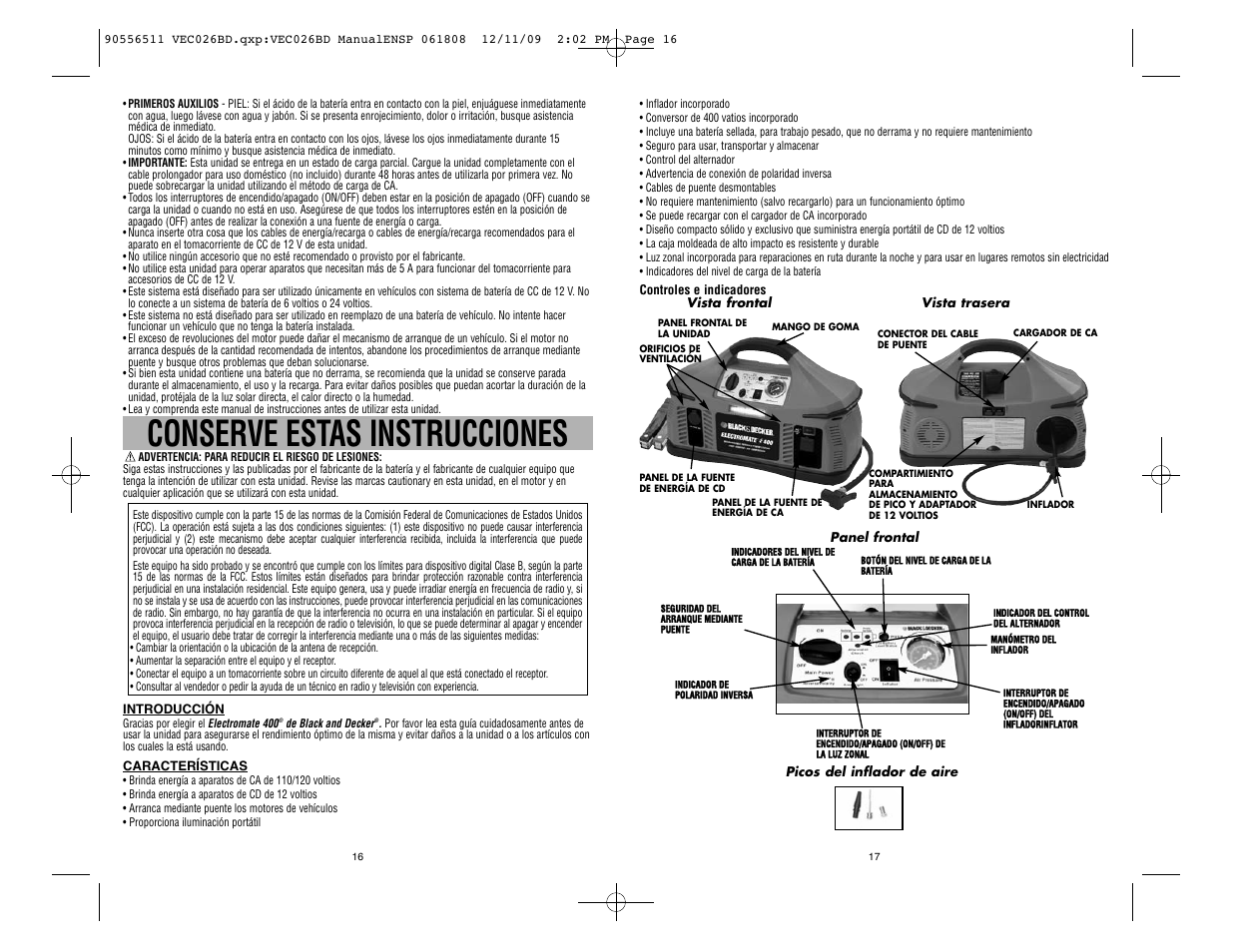 Conserve estas instrucciones | Black & Decker ElectroMate 90556511 User Manual | Page 9 / 13