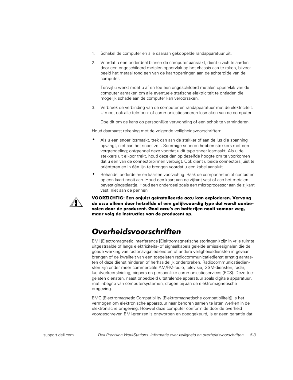 Overheidsvoorschriften | Dell Precision 620 User Manual | Page 41 / 112