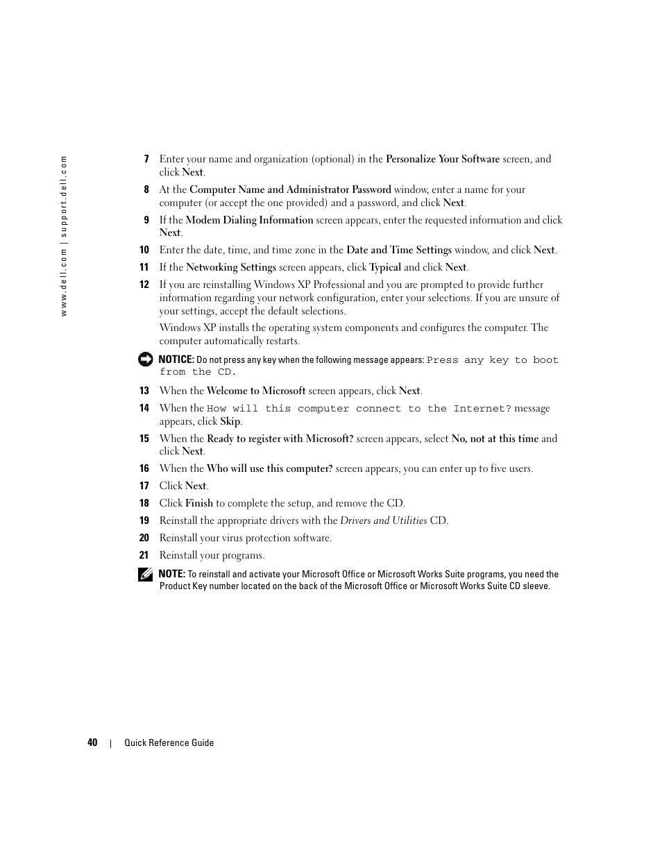 Dell OptiPlex GX520 User Manual | Page 40 / 134