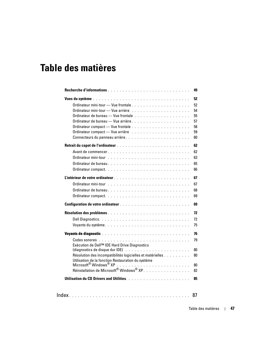 Dell OptiPlex GX520 User Manual | Page 47 / 134