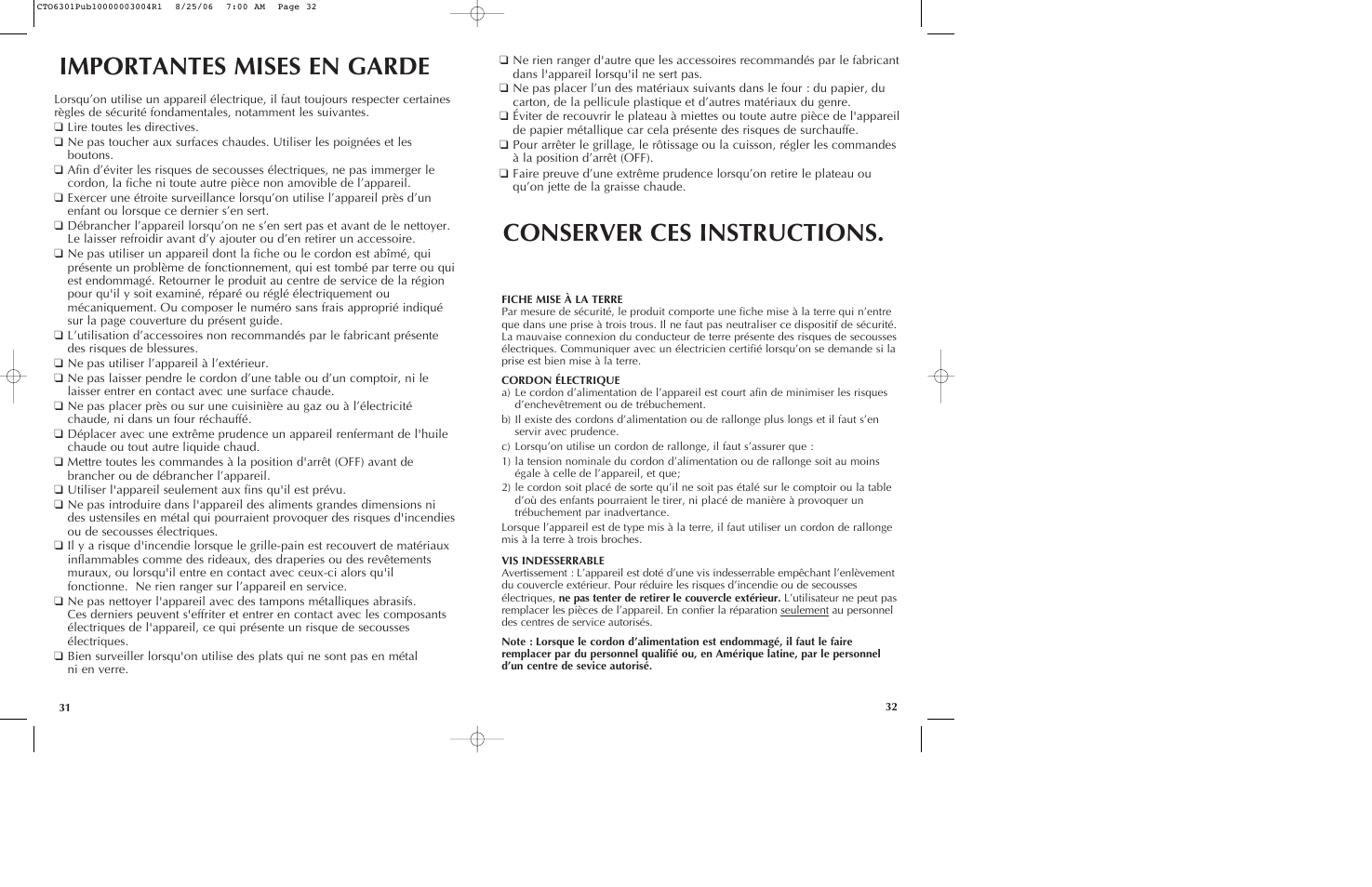 Black & Decker CTO6301 User Manual | Page 17 / 27