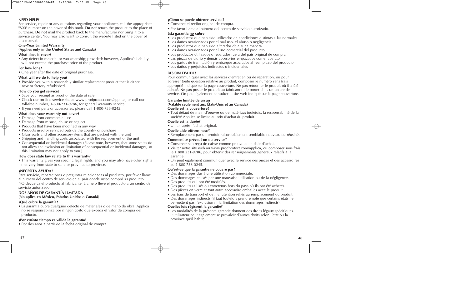 Black & Decker CTO6301 User Manual | Page 25 / 27