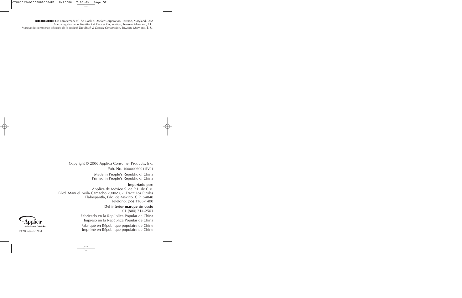 Black & Decker CTO6301 User Manual | Page 27 / 27
