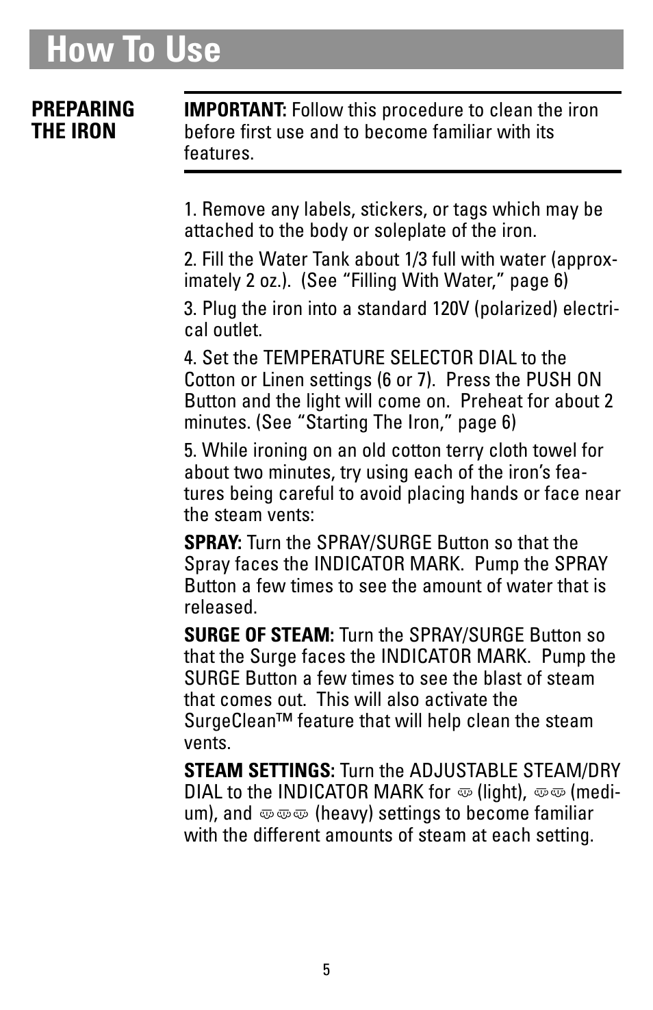 How to use | Black & Decker 62784 User Manual | Page 5 / 12