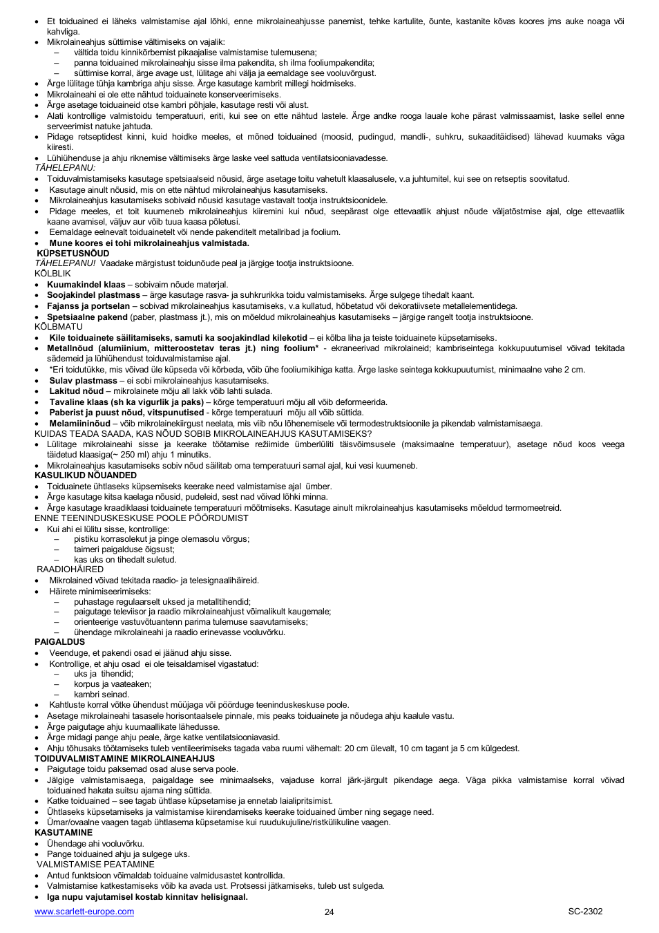 Scarlett SC-2302 User Manual | Page 24 / 43