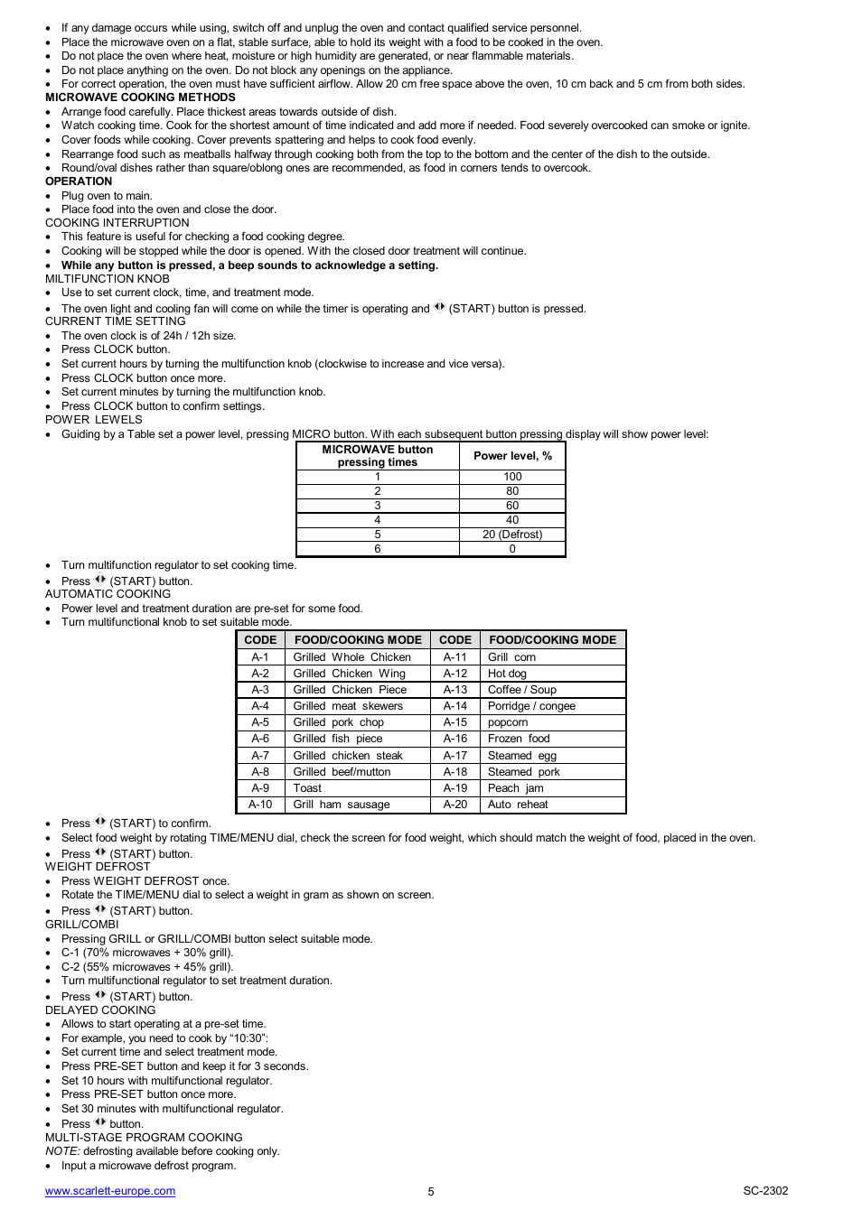 Scarlett SC-2302 User Manual | Page 5 / 43