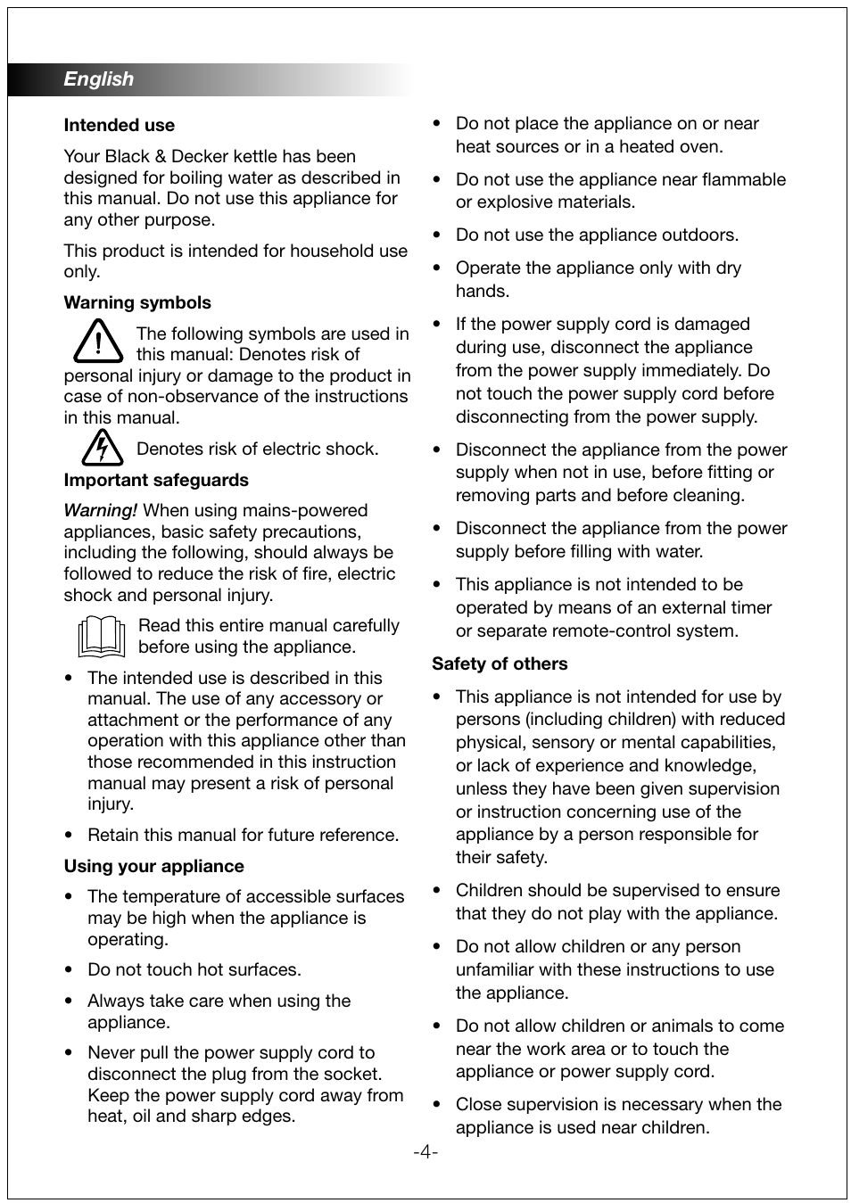 Black & Decker JC200 User Manual | Page 4 / 9