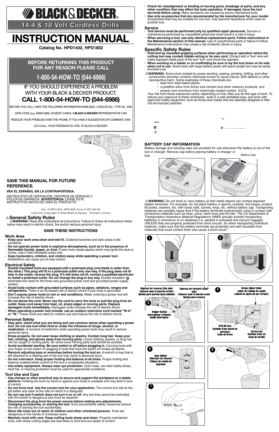 Black & Decker HPD1802 User Manual | 6 pages