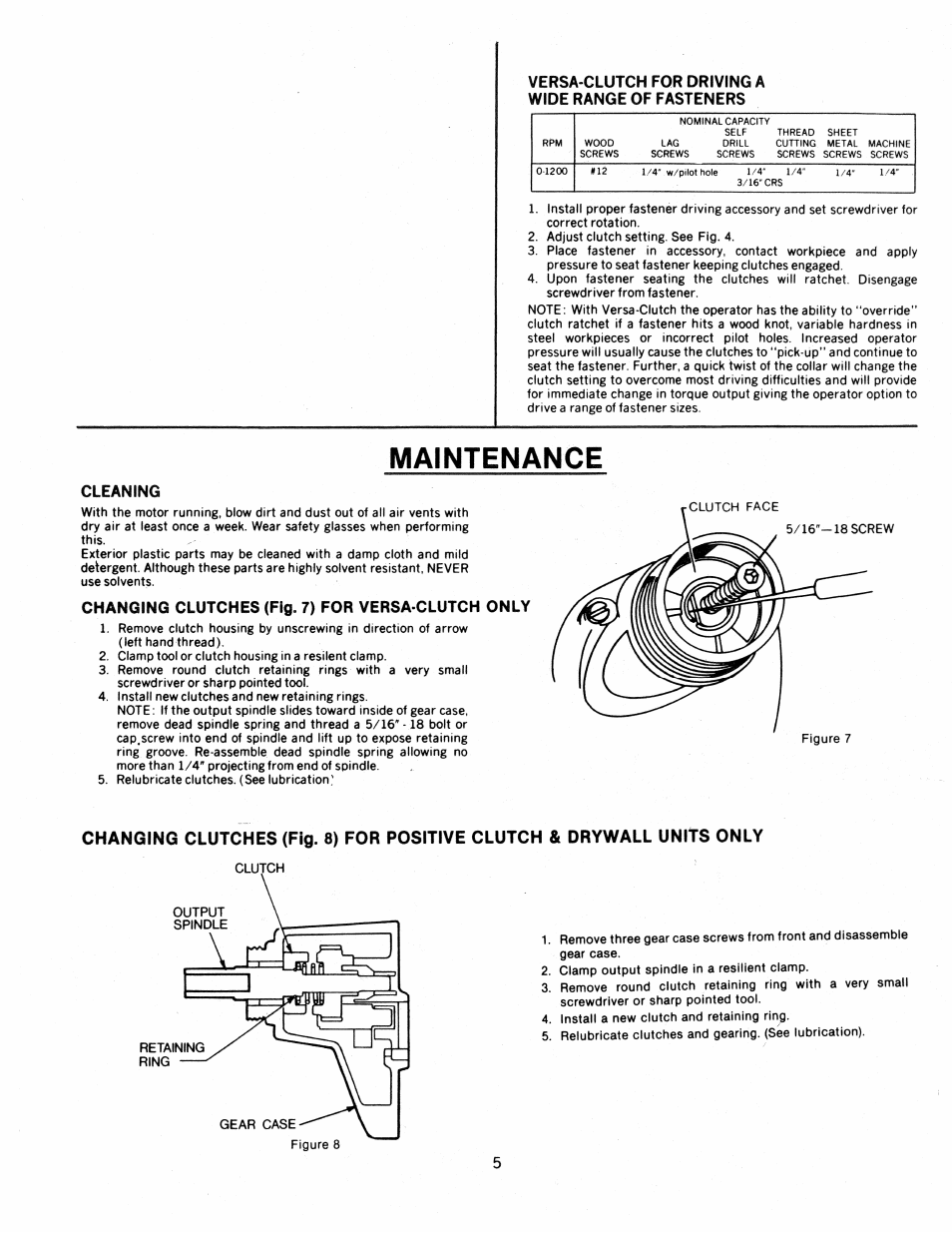 Maintenance, Changing clutches (fig. ?) for versa-clutch only | Black & Decker Scrugun 2033-10 User Manual | Page 4 / 4