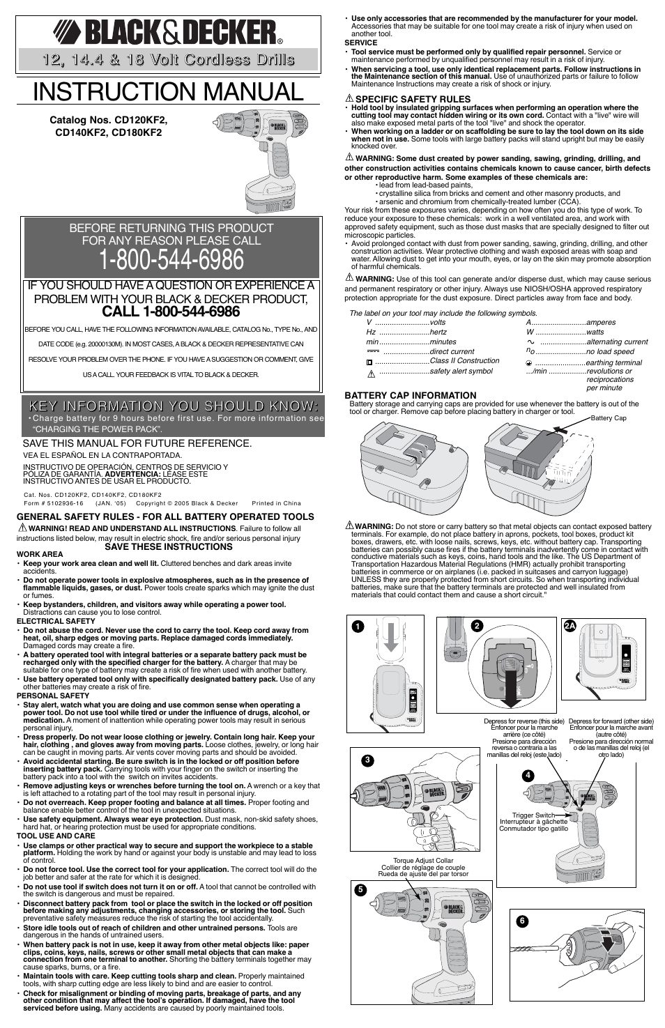 Black & Decker BLACK&DECKER CD120KF2 User Manual | 6 pages