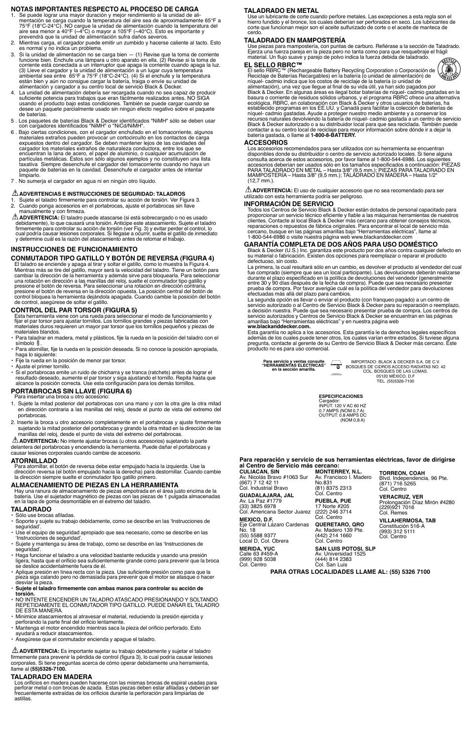 Black & Decker BLACK&DECKER CD120KF2 User Manual | Page 6 / 6