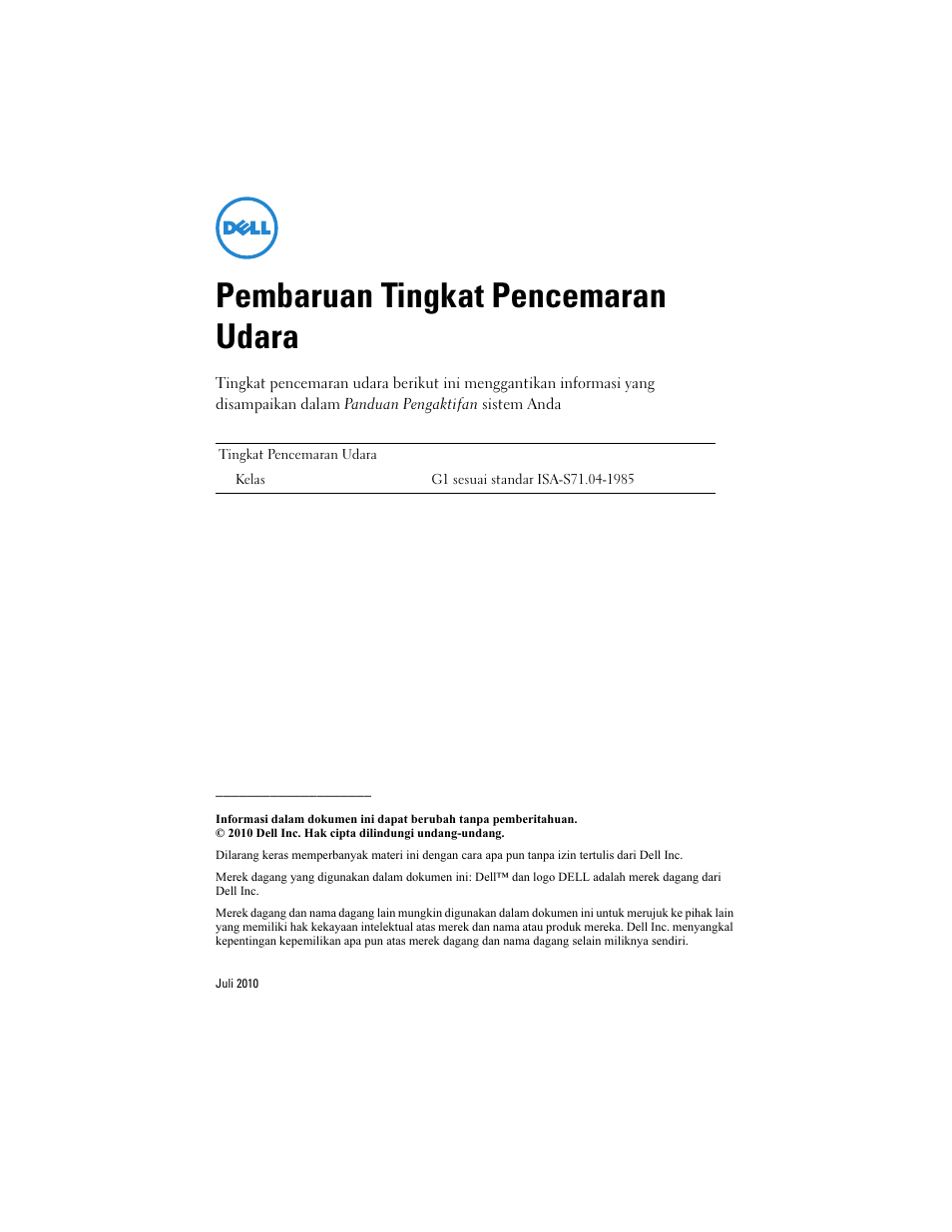 Pembaruan tingkat pencemaran udara | Dell PowerEdge C6100 User Manual | Page 15 / 32