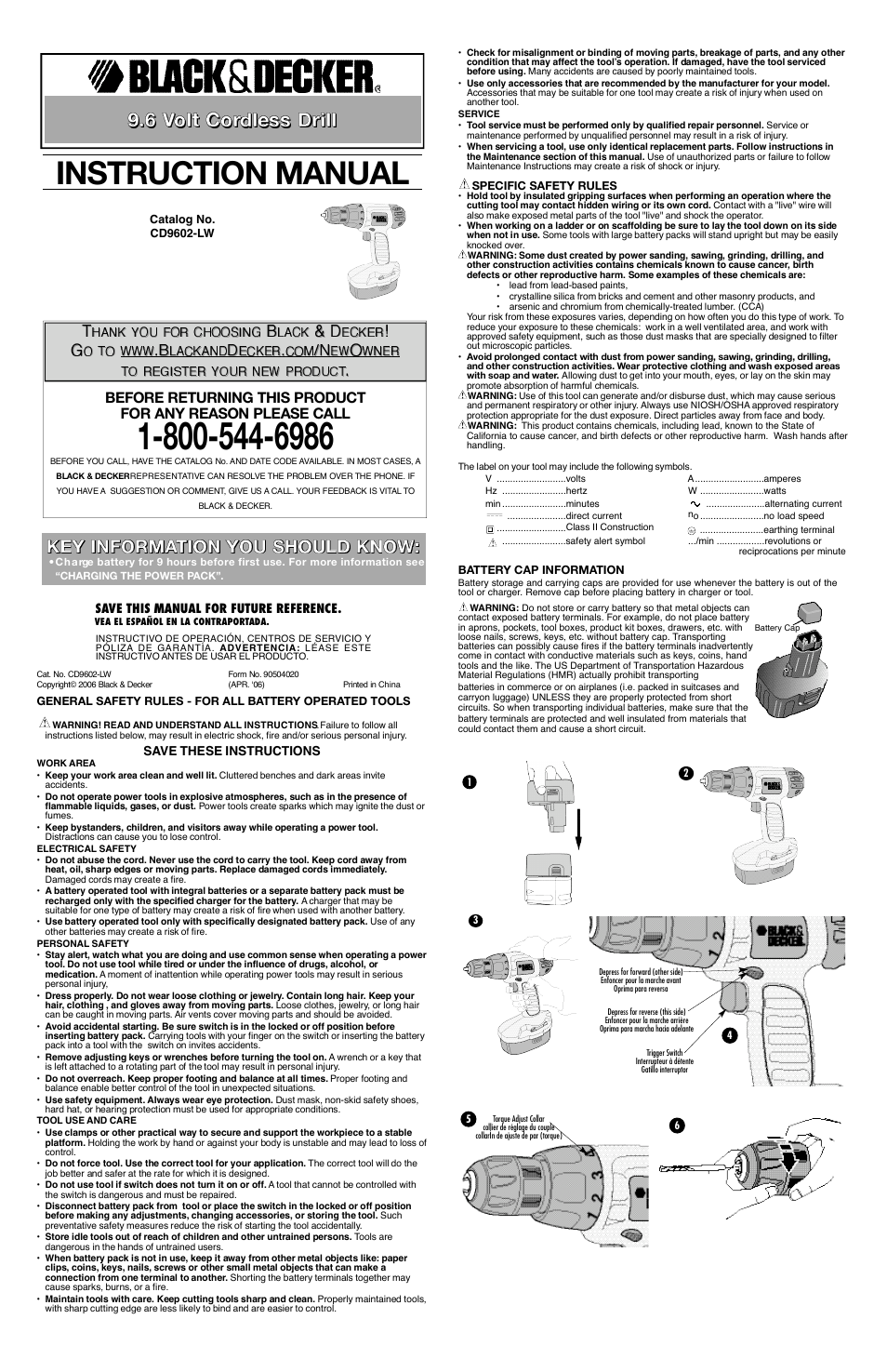 Black & Decker CD9602-LW User Manual | 7 pages