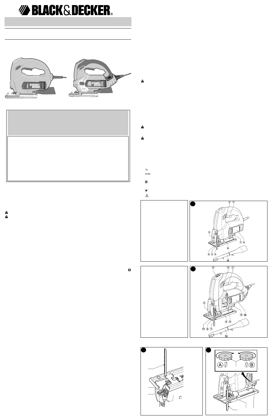 Black & Decker JS600 User Manual | 6 pages