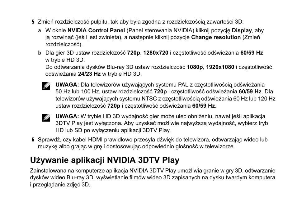 Używanie aplikacji nvidia 3dtv play | Dell XPS 17 (L701X, Late 2010) User Manual | Page 29 / 42