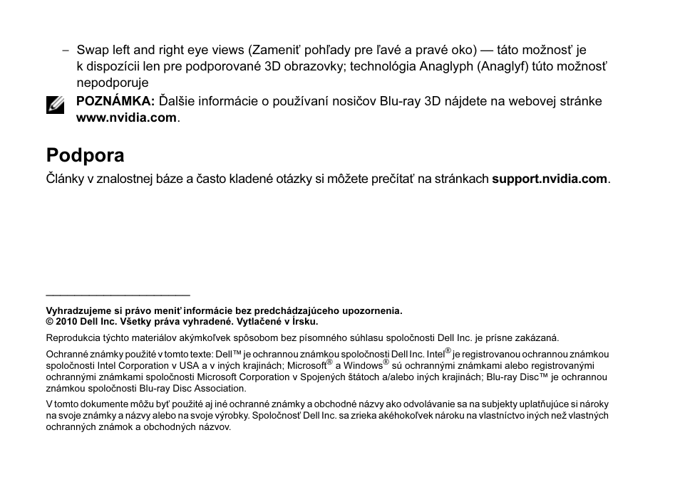 Podpora | Dell XPS 17 (L701X, Late 2010) User Manual | Page 42 / 42