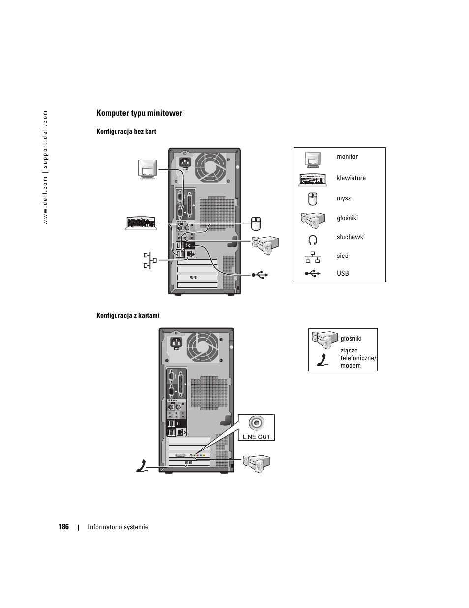 Komputer typu minitower | Dell OptiPlex 170L User Manual | Page 186 / 238