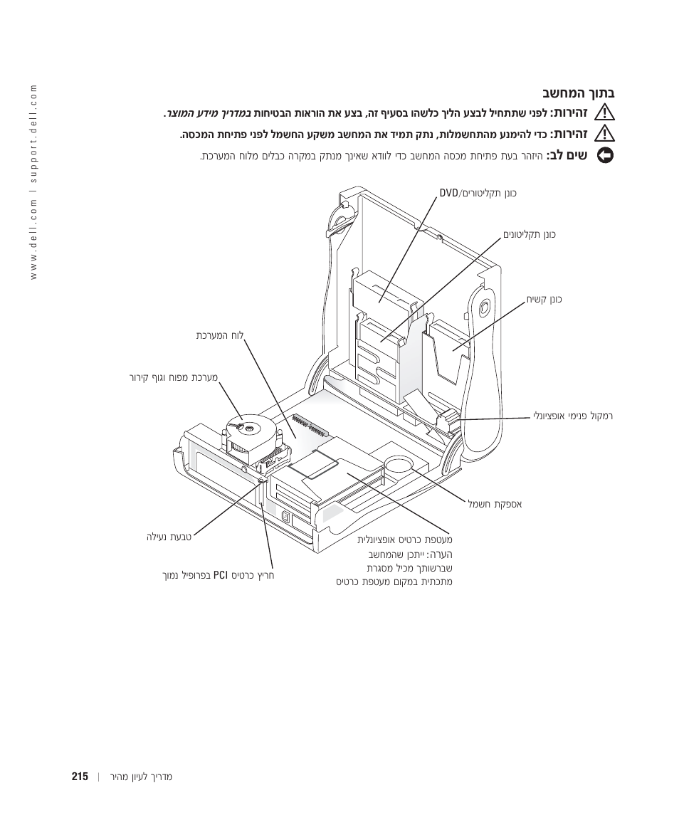 בתוך המחשב, Бу‰ нв, В¯и‰к | П ми | Dell OptiPlex 170L User Manual | Page 230 / 238