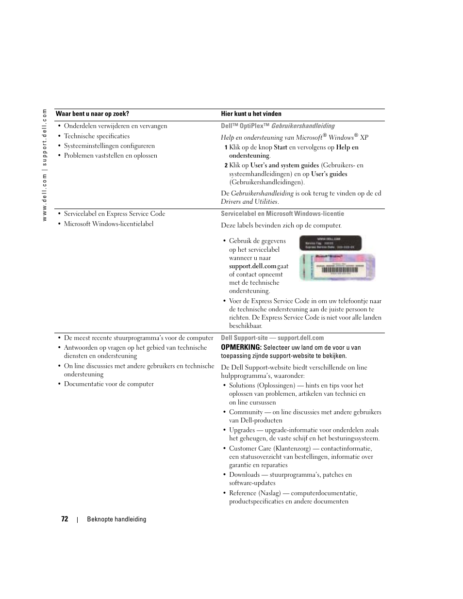 Dell OptiPlex 170L User Manual | Page 72 / 238