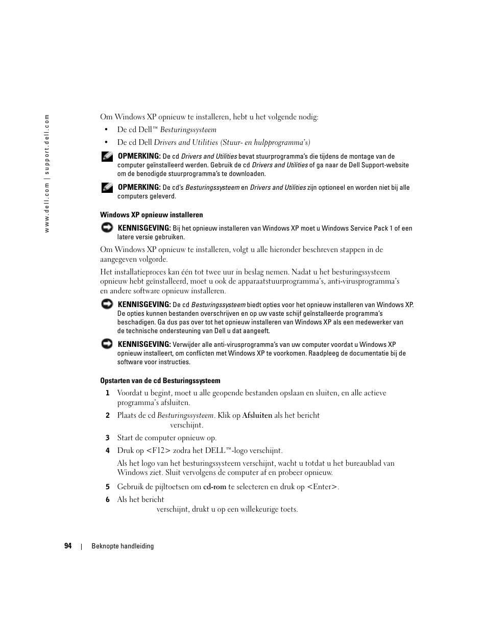 Dell OptiPlex 170L User Manual | Page 94 / 238