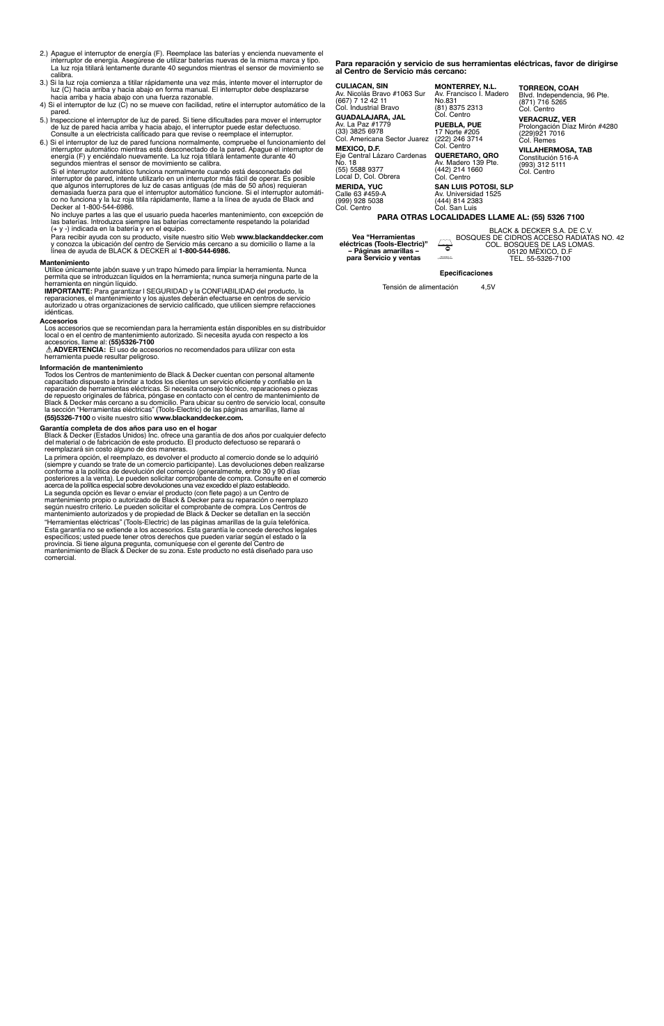 Black & Decker Lights Out 90539953 User Manual | Page 5 / 5