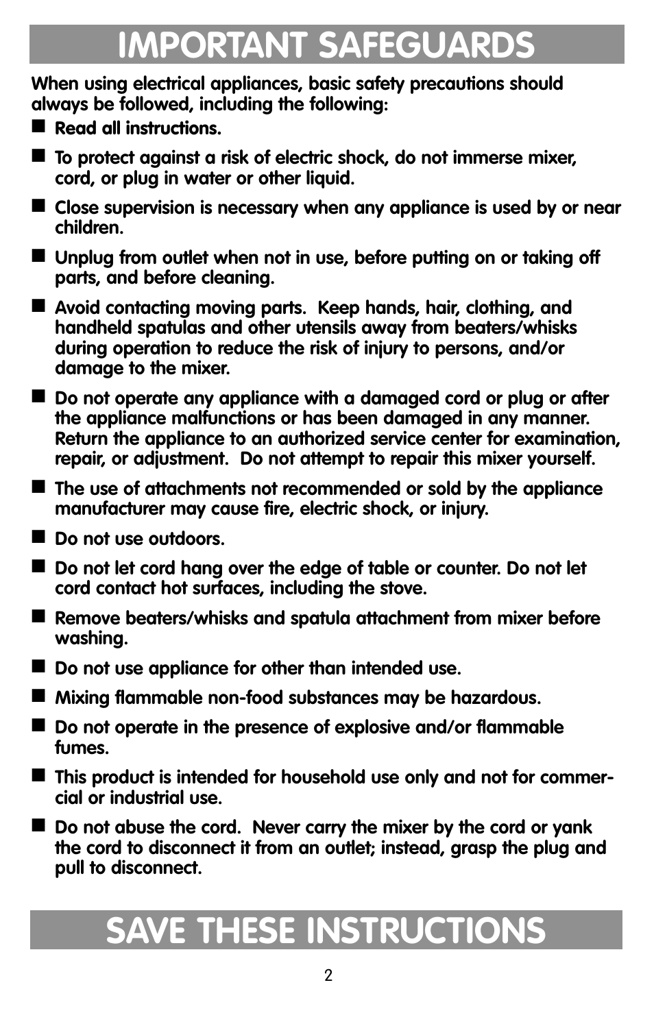 Safety, Important safeguards, Save these instructions | Black & Decker EHM90 User Manual | Page 2 / 16