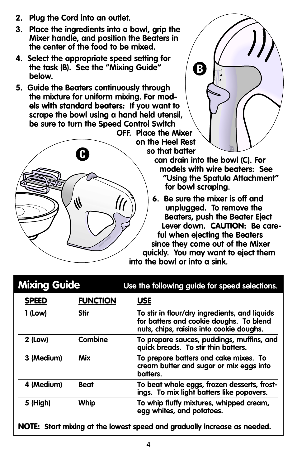 Mixing guide | Black & Decker EHM90 User Manual | Page 4 / 16