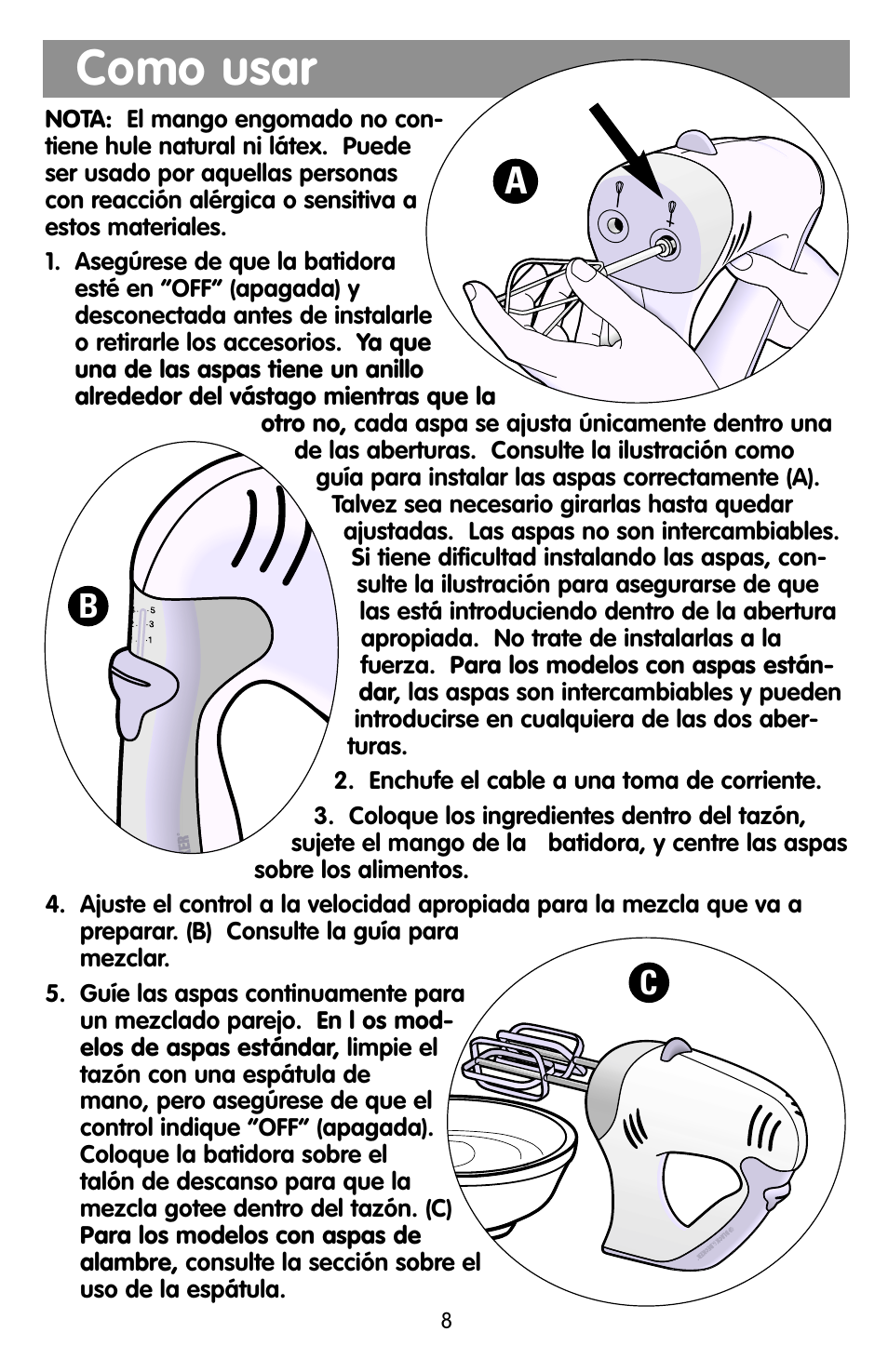 Como usar | Black & Decker EHM90 User Manual | Page 8 / 16