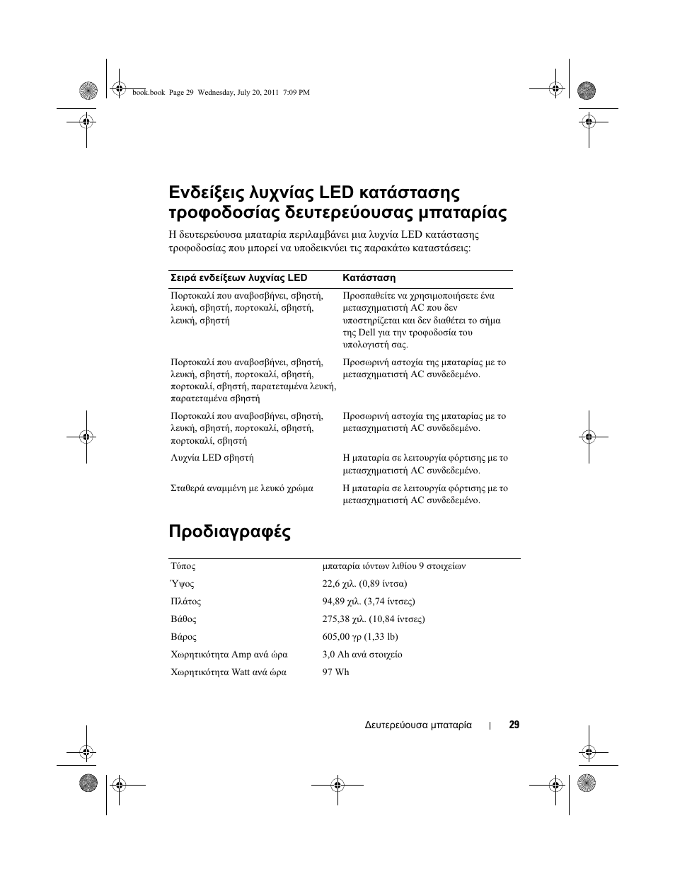 Προδιαγραφές | Dell Latitude E5520M (Early 2011) User Manual | Page 31 / 96