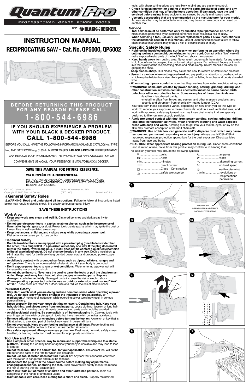 Black & Decker Quantum Pro QP5002 User Manual | 5 pages