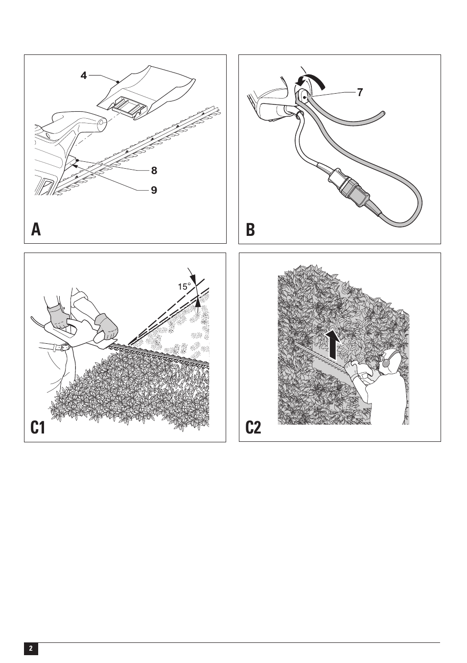 C1 b c2 a | Black & Decker HT420 User Manual | Page 2 / 12