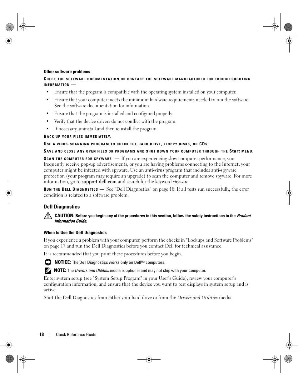 Dell diagnostics | Dell Latitude D630C (Late 2008) User Manual | Page 18 / 168