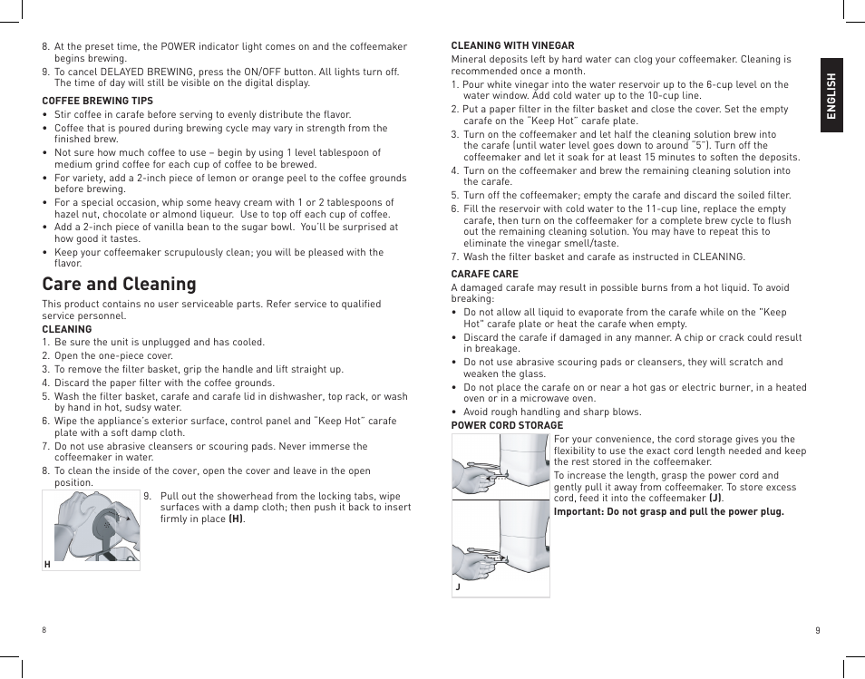 Care and cleaning | Black & Decker DLX1050W User Manual | Page 5 / 15