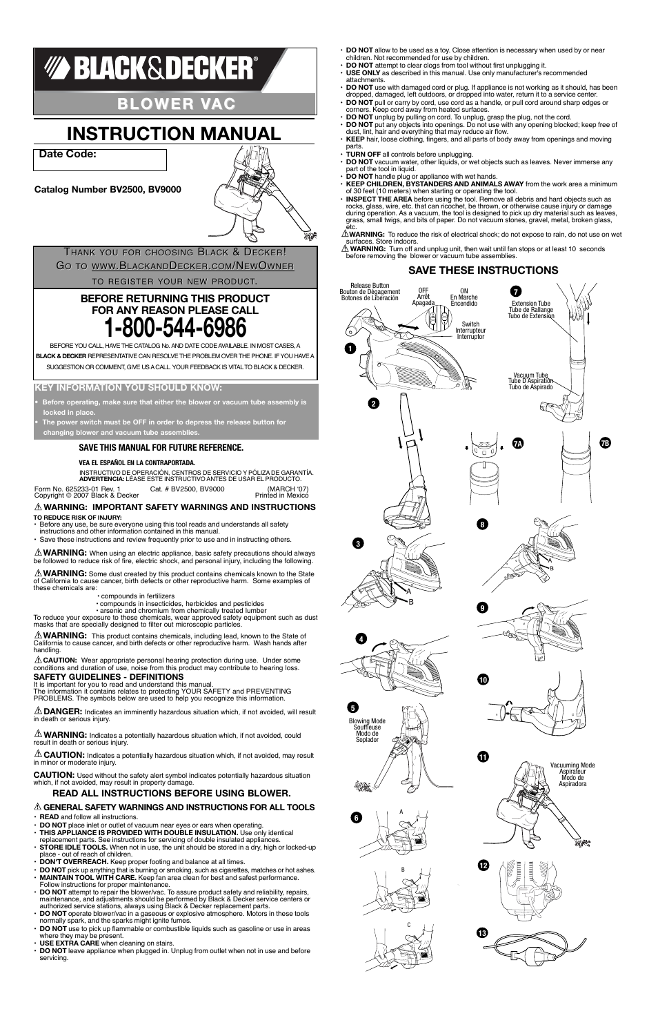 Black & Decker 625233-01 User Manual | 6 pages