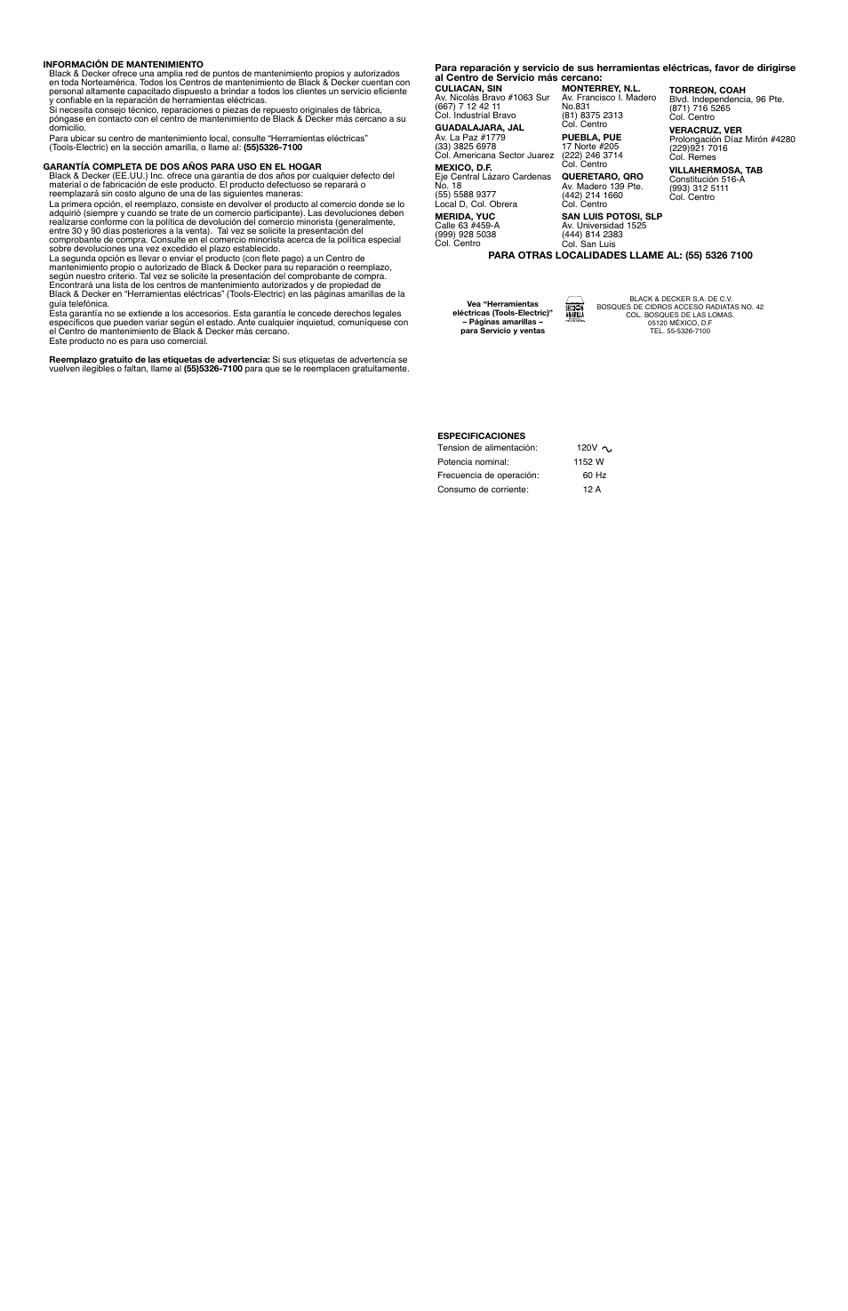Black & Decker 625233-01 User Manual | Page 6 / 6