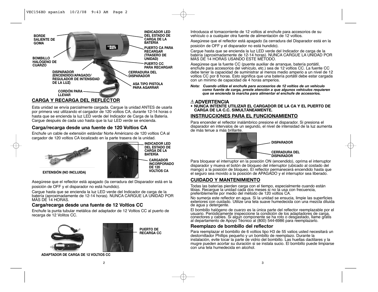 Black & Decker VEC156BD User Manual | Page 11 / 12