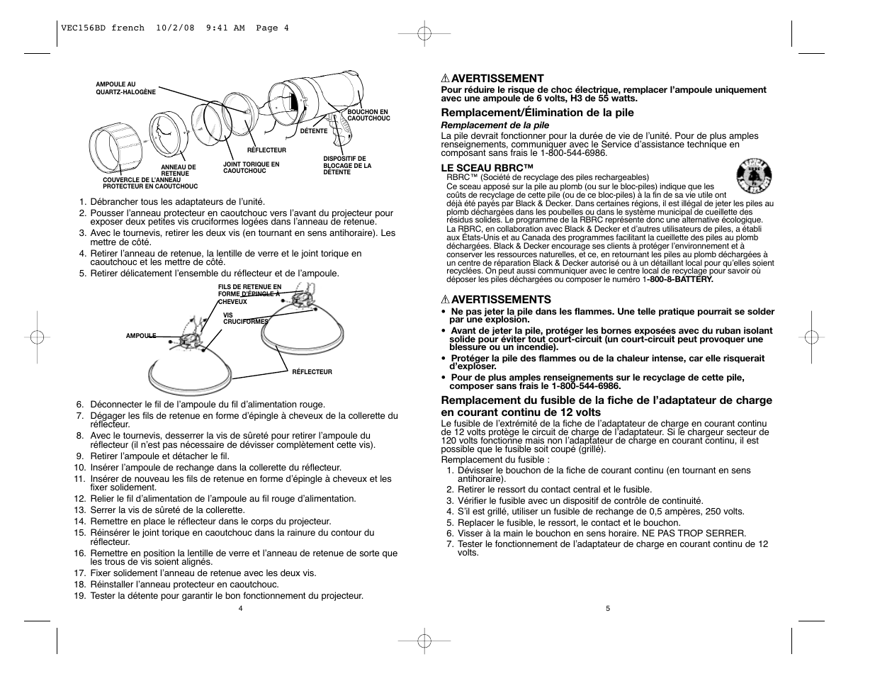 Black & Decker VEC156BD User Manual | Page 8 / 12