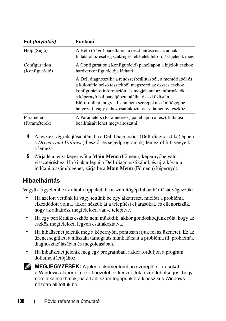 Hibaelhárítás | Dell Precision T5400 (Late 2007) User Manual | Page 108 / 340
