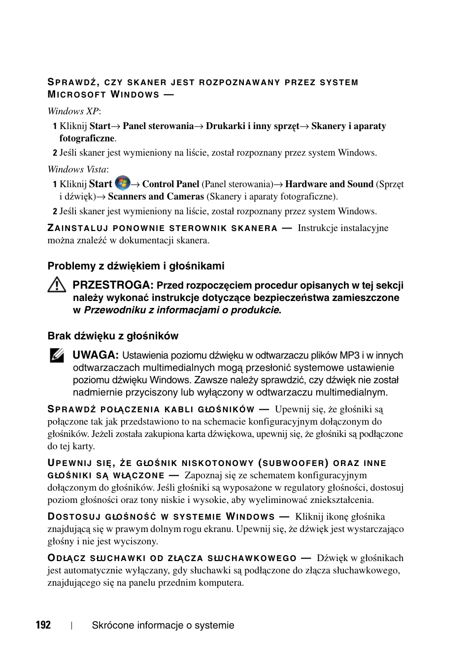 Zobacz „problemy, Źwiękiem i głośnikami” na stronie 192 | Dell Precision T5400 (Late 2007) User Manual | Page 192 / 340