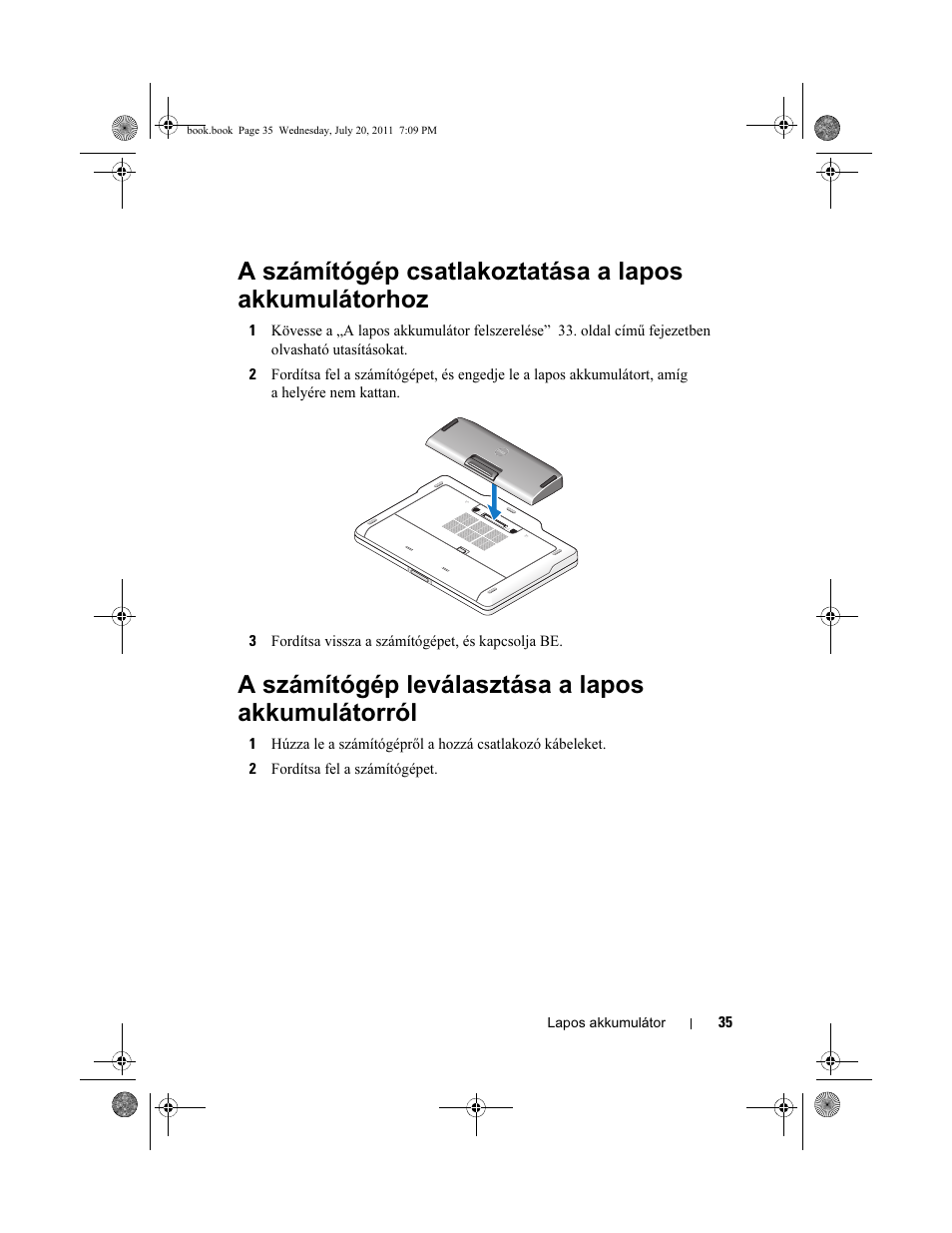 A számítógép leválasztása a lapos akkumulátorról | Dell Latitude XT3 (Mid 2011) User Manual | Page 37 / 96