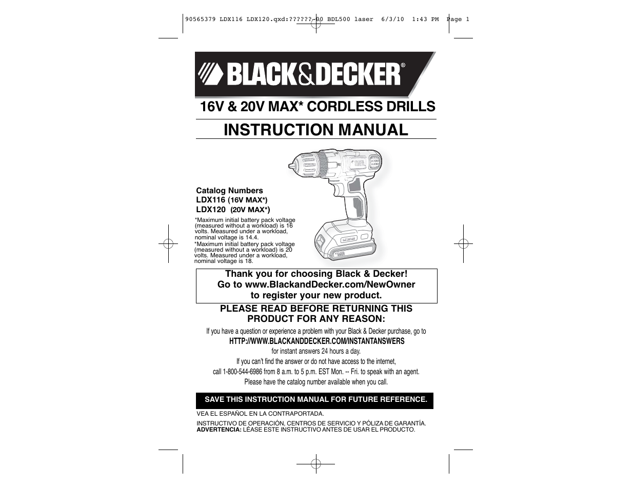 Black & Decker LDX116 User Manual | 21 pages