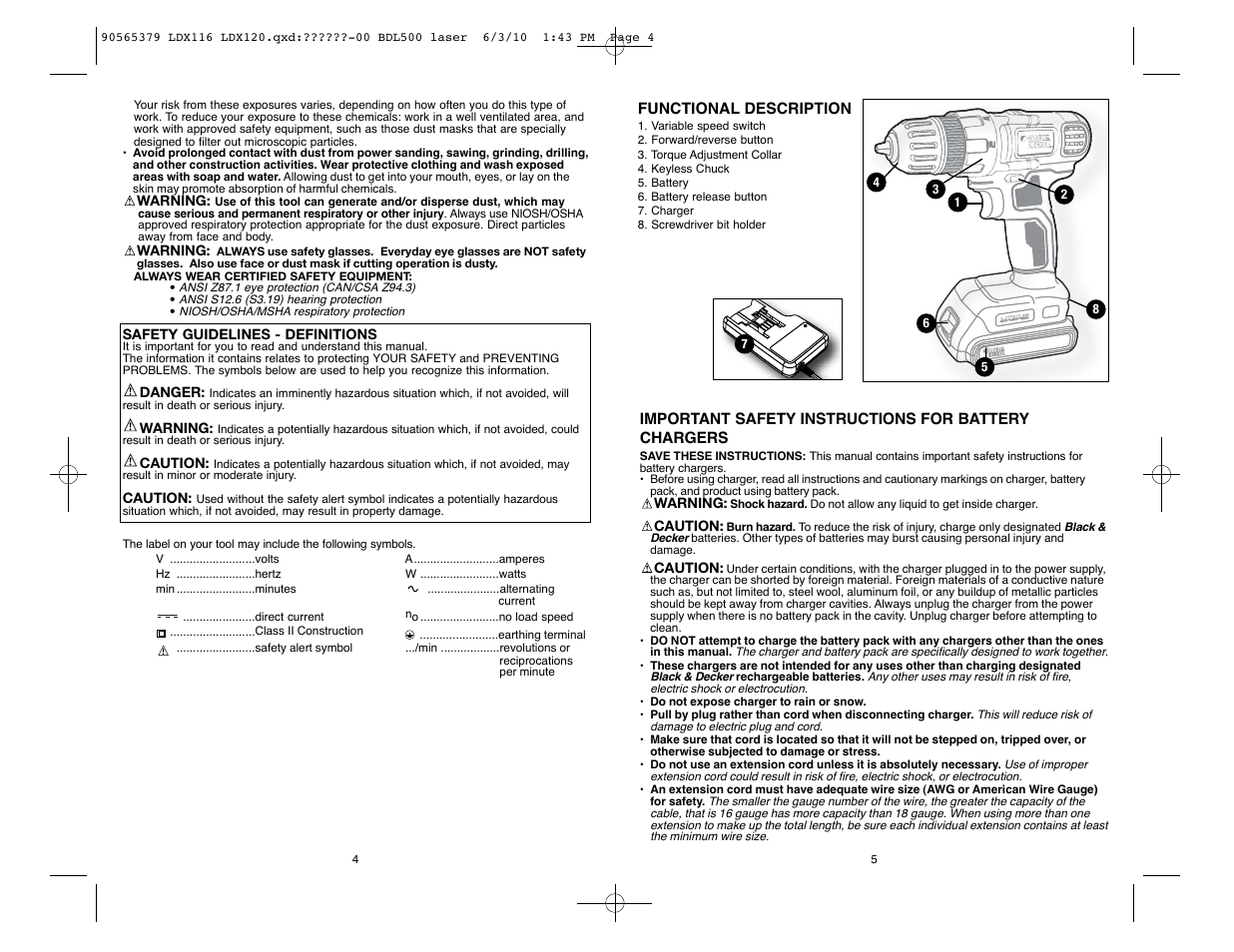 Black & Decker LDX116 User Manual | Page 3 / 21