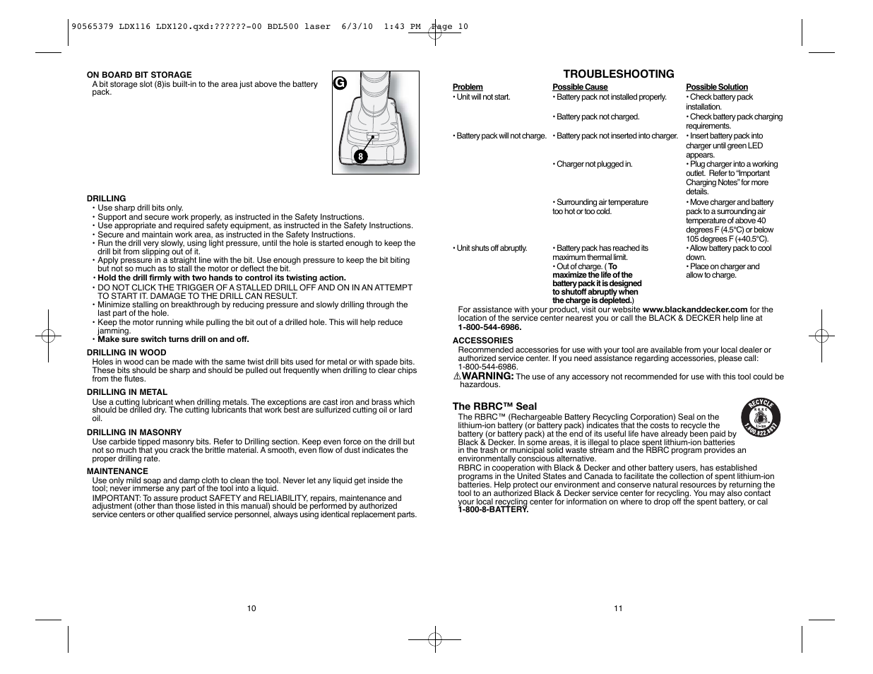 Black & Decker LDX116 User Manual | Page 6 / 21