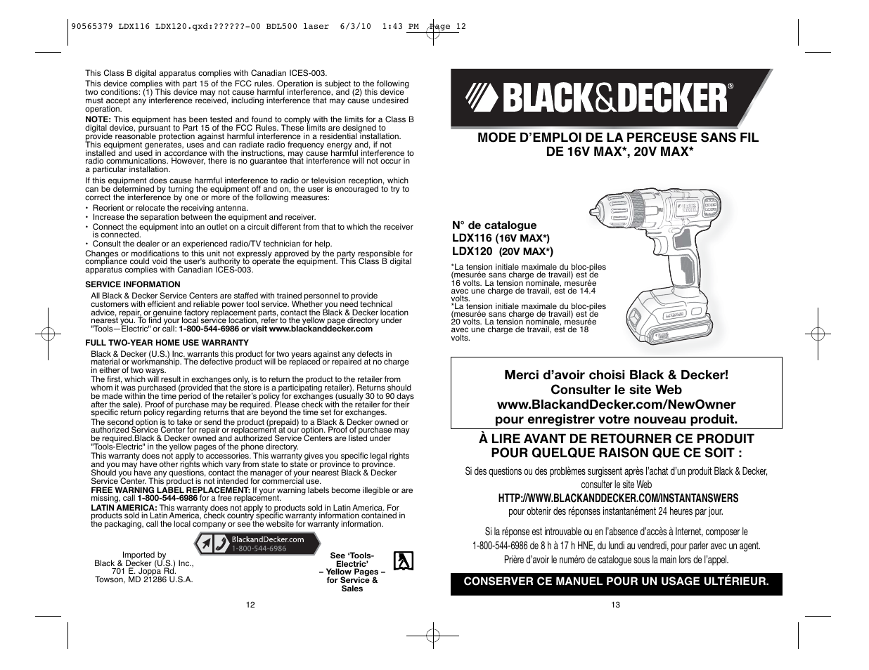 Black & Decker LDX116 User Manual | Page 7 / 21