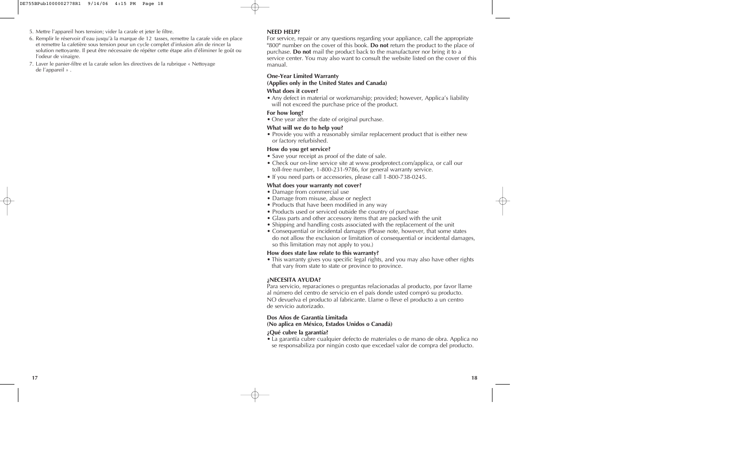 Black & Decker DE755B User Manual | Page 10 / 13
